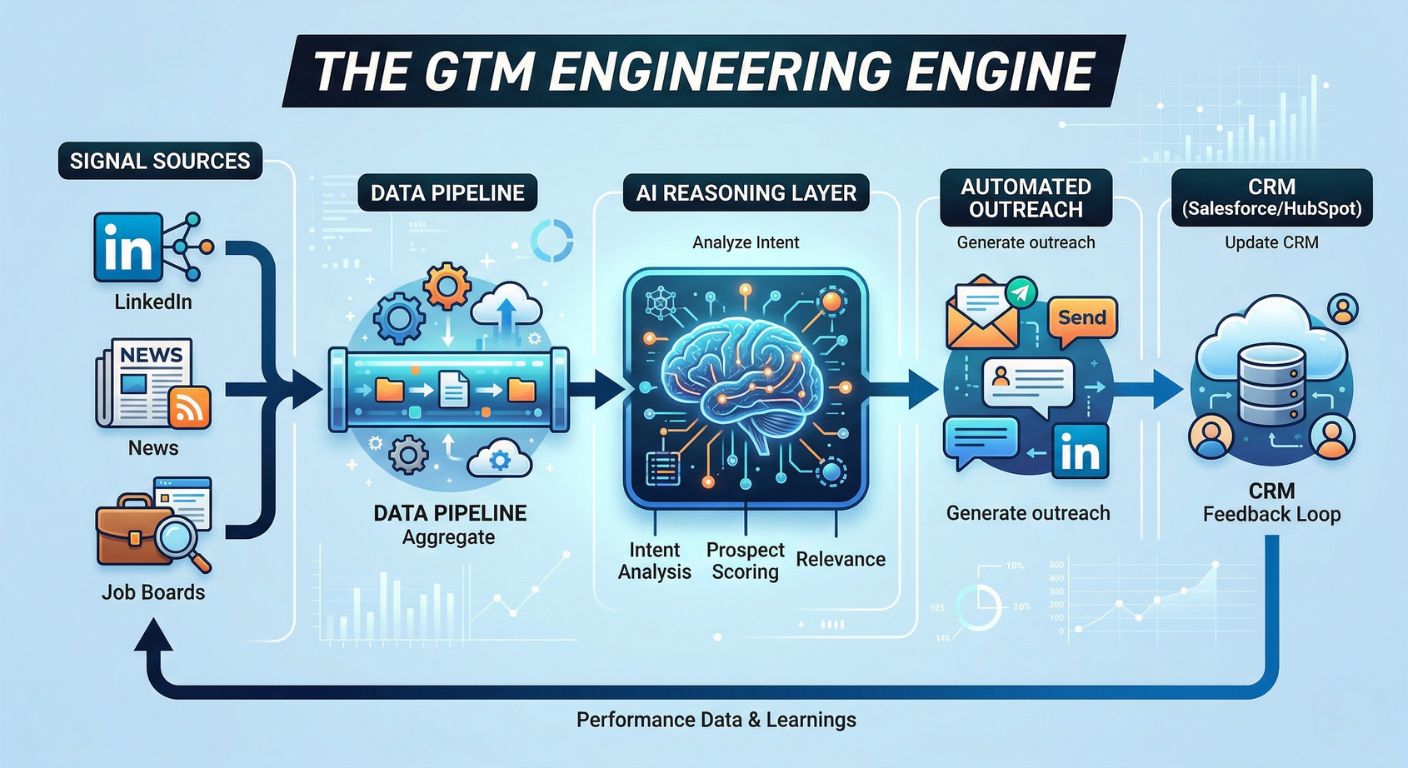 AI-Powered Signal-Based Selling Engine for Smarter Lead Generation GTM Engineering, Sales Automation 2026, Signal-Based Selling, Automated Outreach, LinkedIn Lead Generation, Revenue Operations, AquSag Technologies